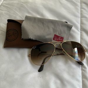 RayBan Brown and Gold Aviators